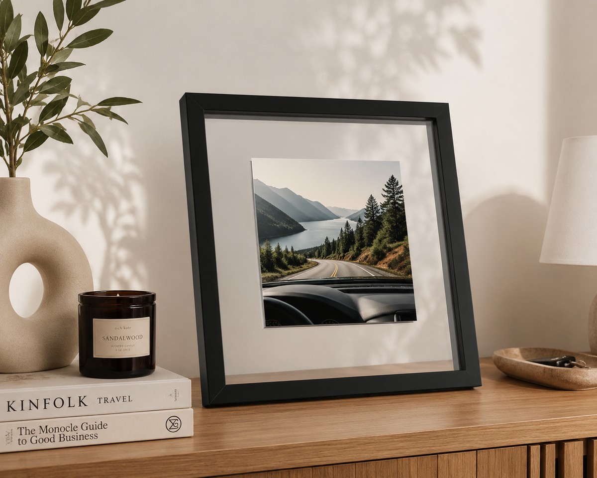 Set of 4 Black 4x4 Floating Picture Frames