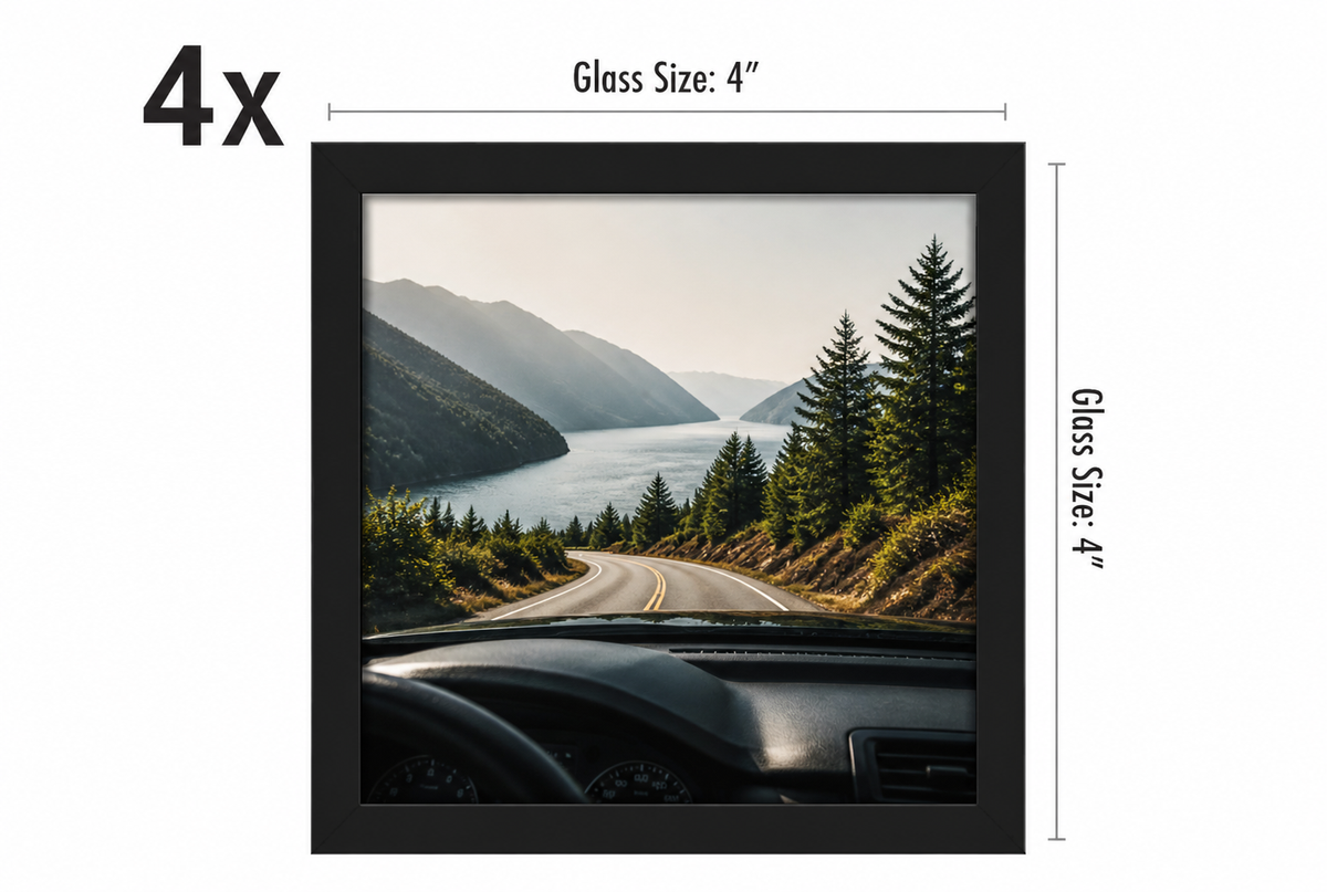 Set of 4 Black 4x4 Floating Picture Frames