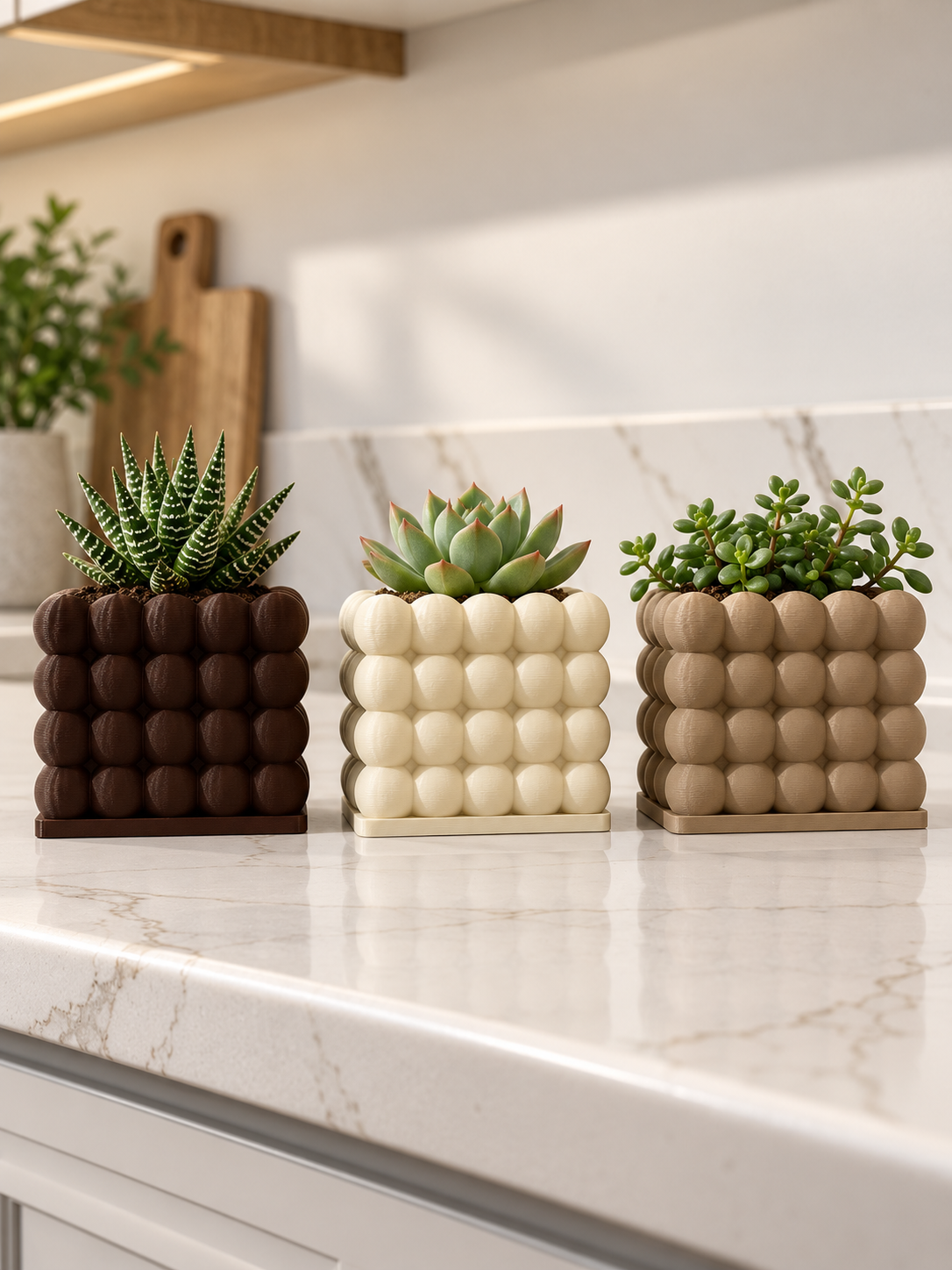 Set of 3 Sculptural Bubble Planters